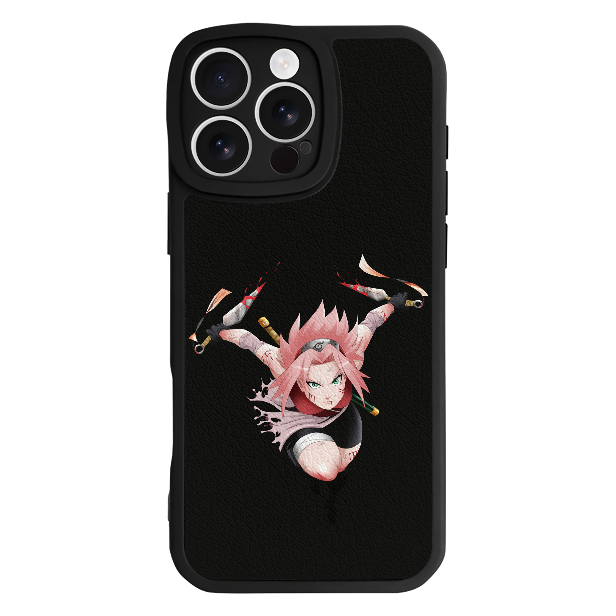 （画像用） NARUTO -ナルト- 春野サクラ Haruno Sakura 【iPhone 16シリーズ対応】シリコンスマホケース（レザー調） 材質：シリコン